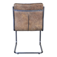 Ansel Dining Chair Grazed Brown Leather - Set Of Two