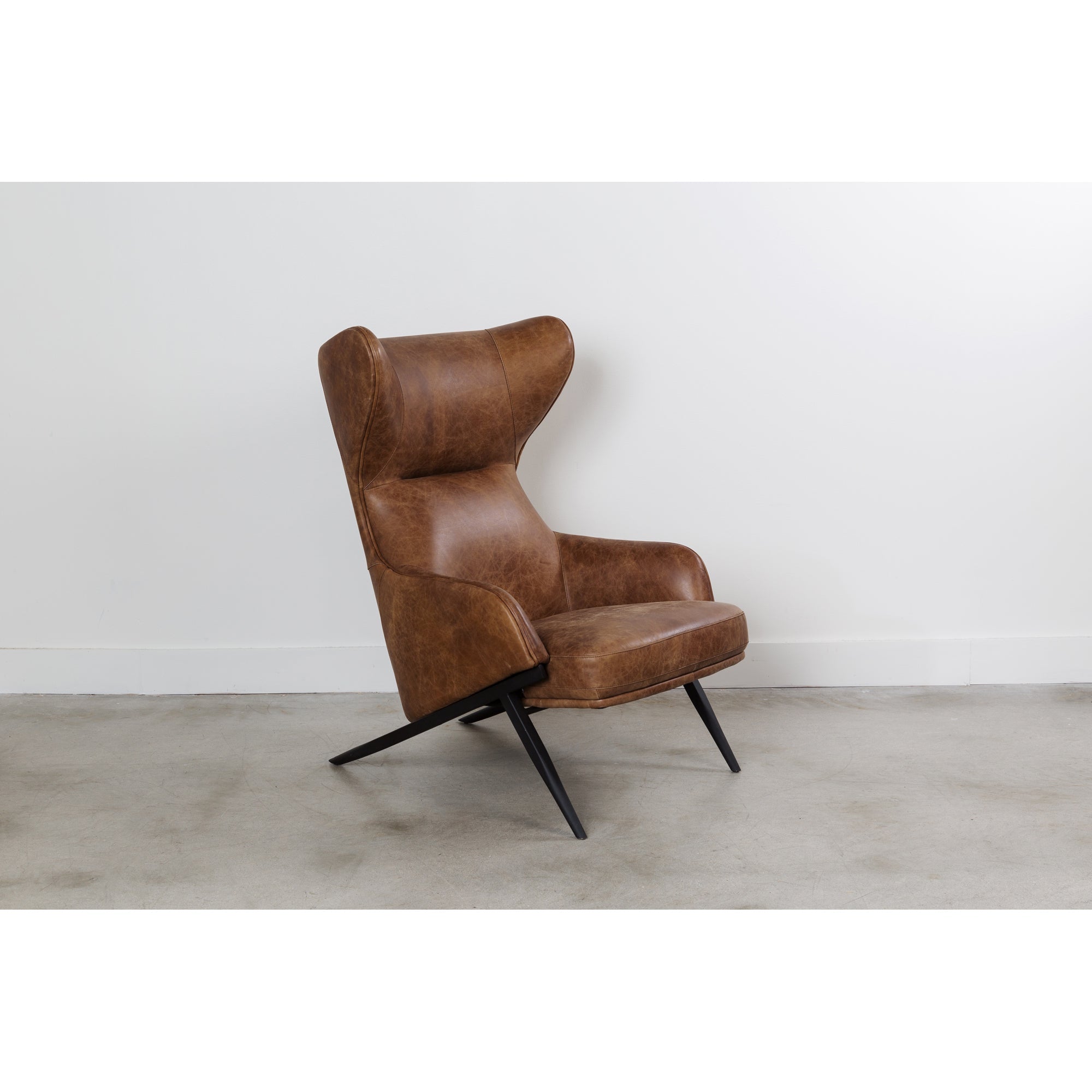 Amos Leather Accent Chair Open Road Brown