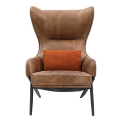 Amos Leather Accent Chair Open Road Brown