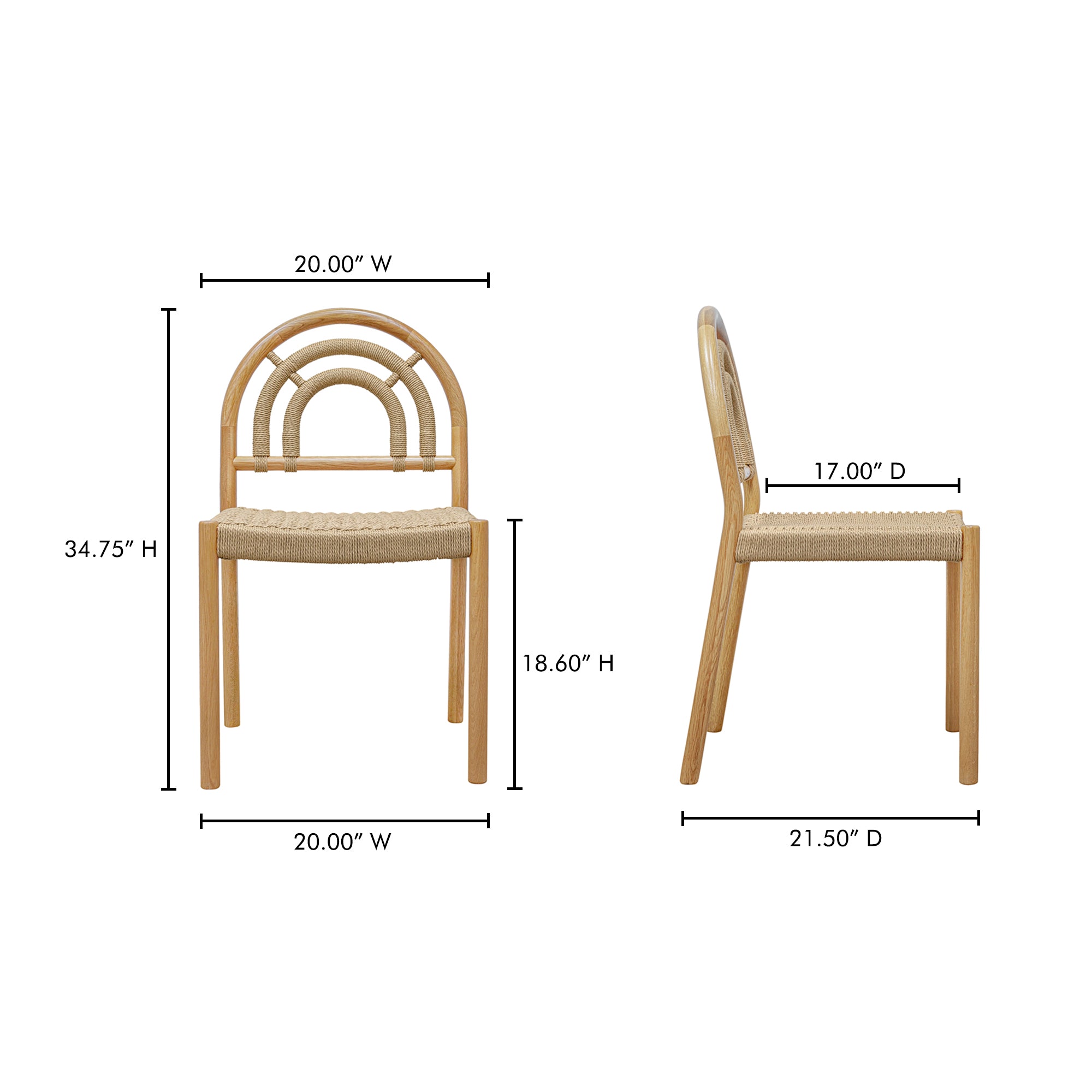 Avery Dining Chair Natural – Set Of Two