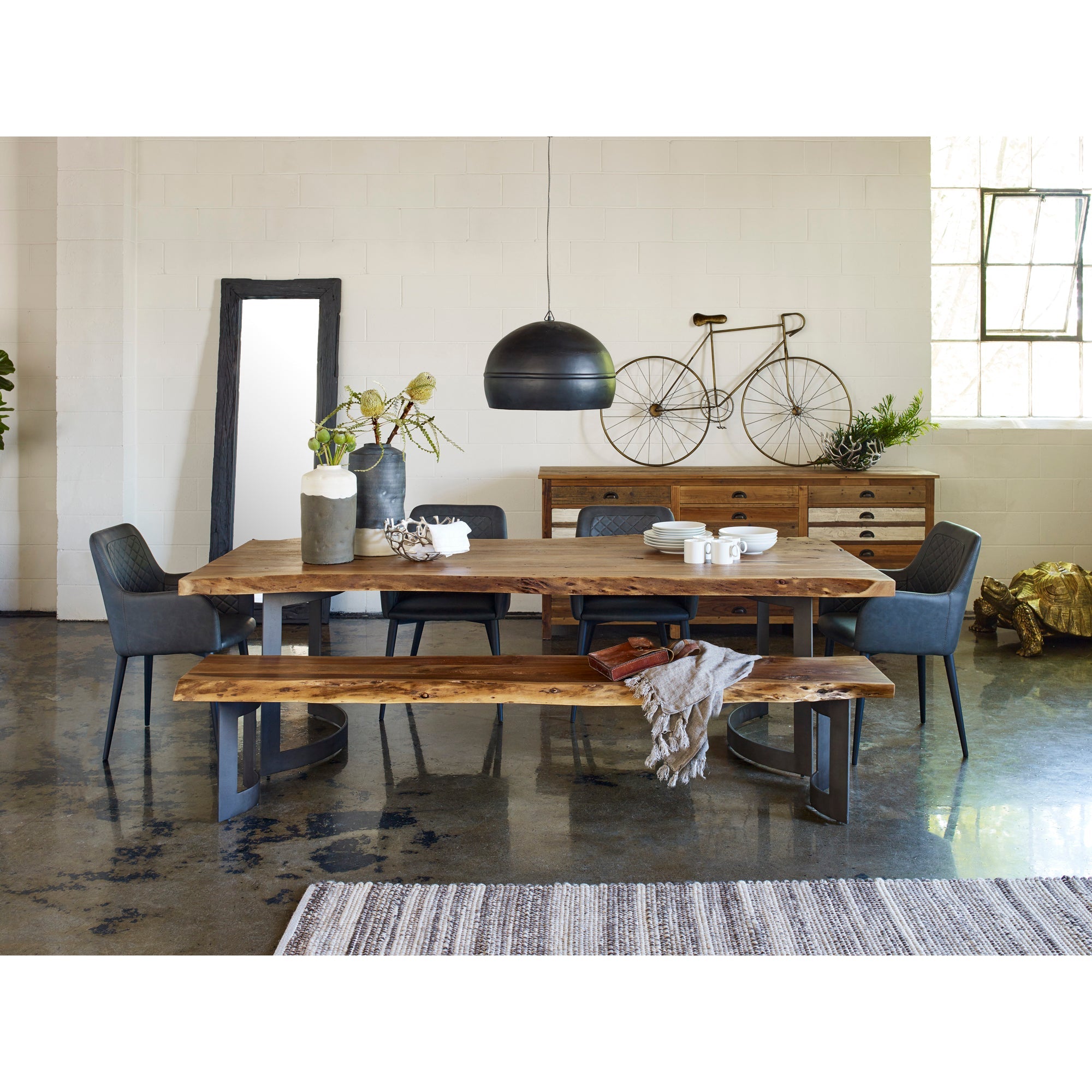 Bent Bench Large Brown