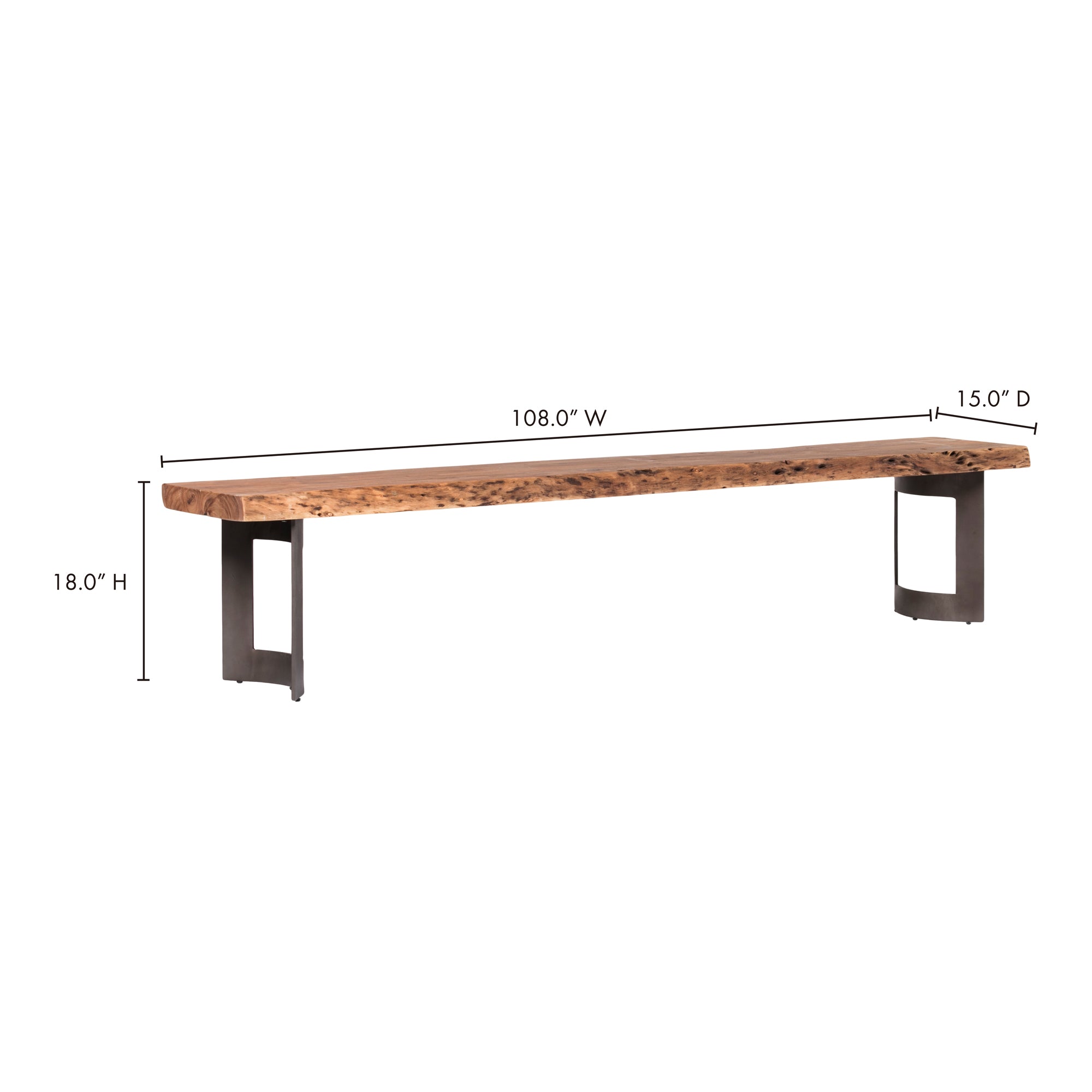 Bent Bench Large Brown
