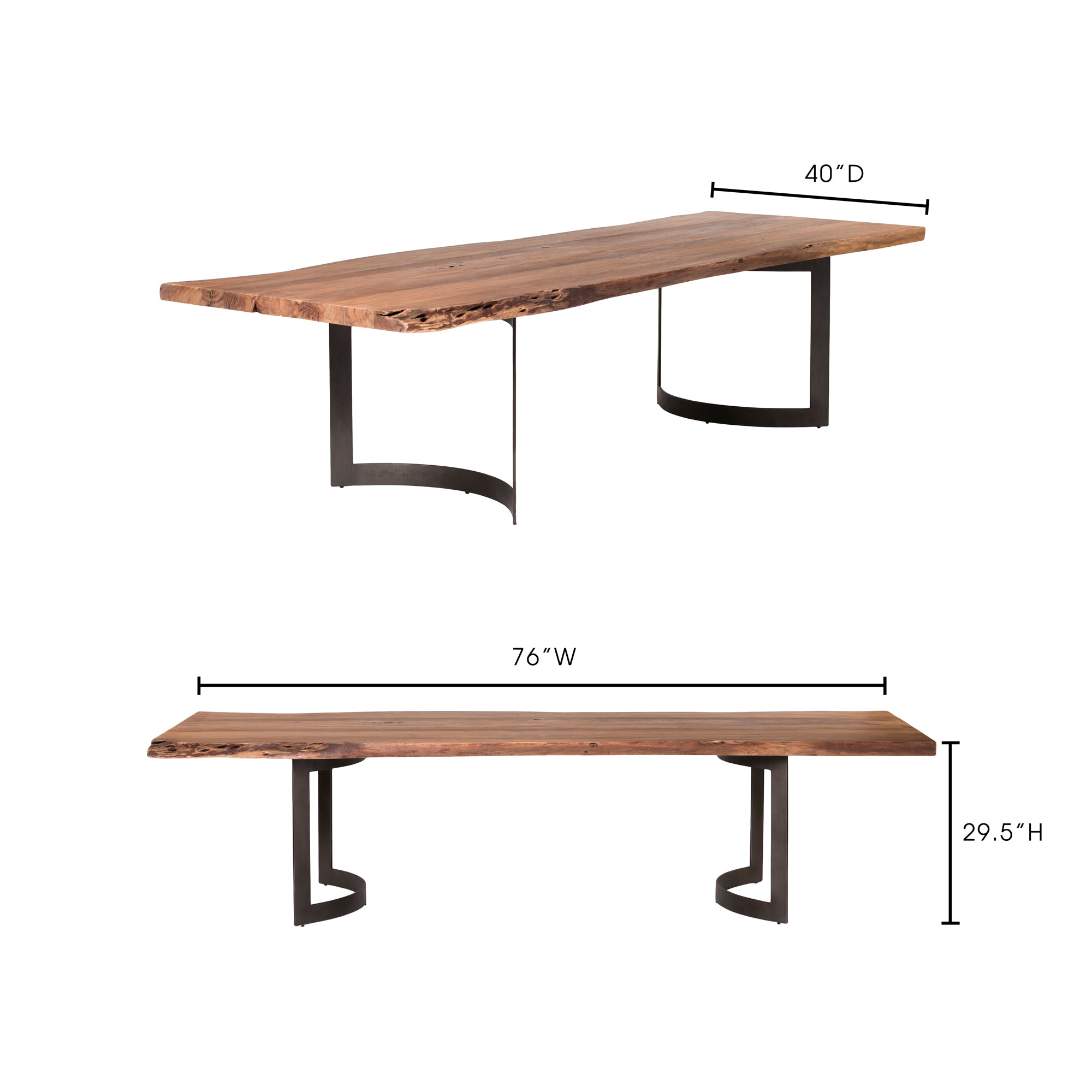 Bent Dining Table Extra Small Brown
