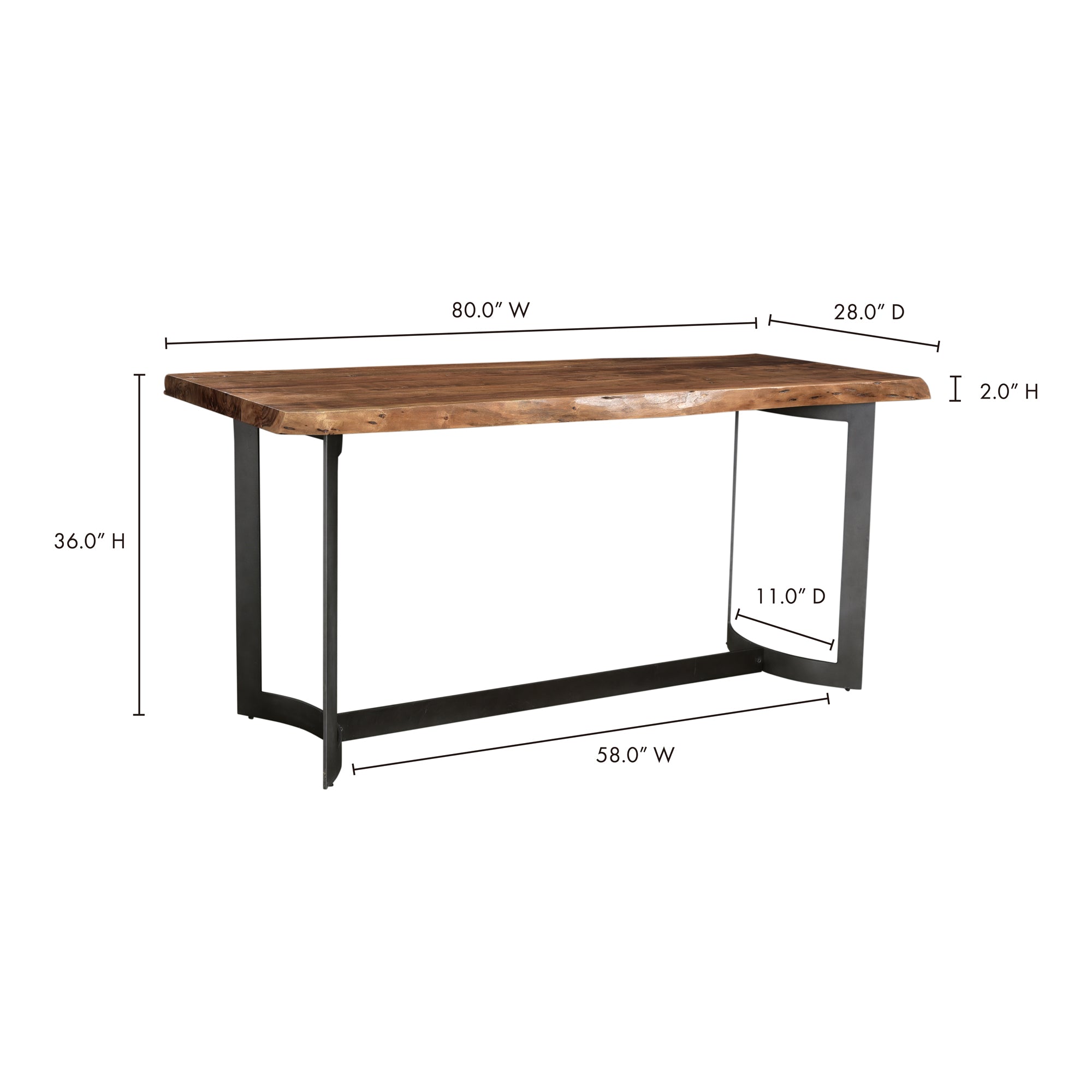 Bent Counter Table Brown