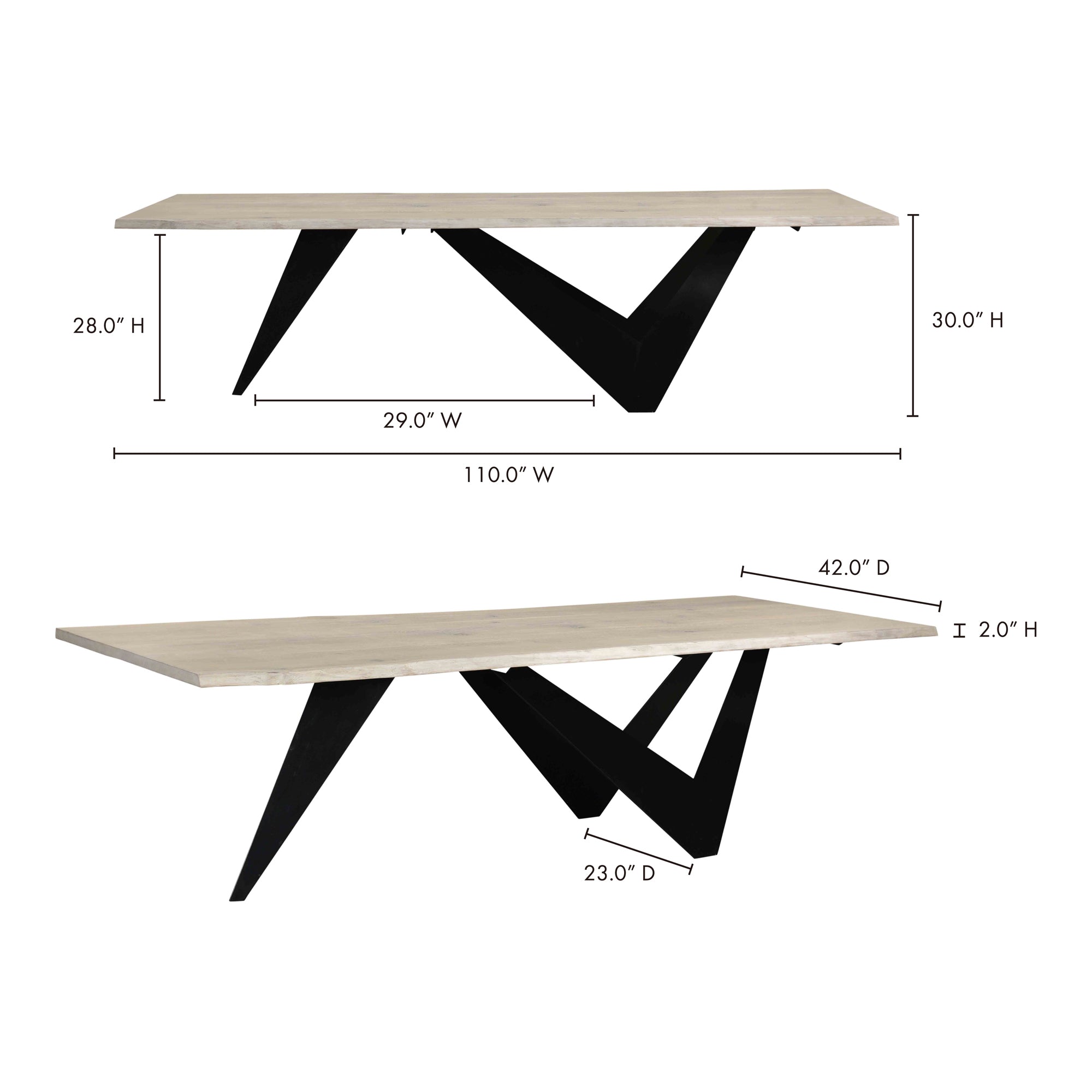 Bird Dining Table Large Natural