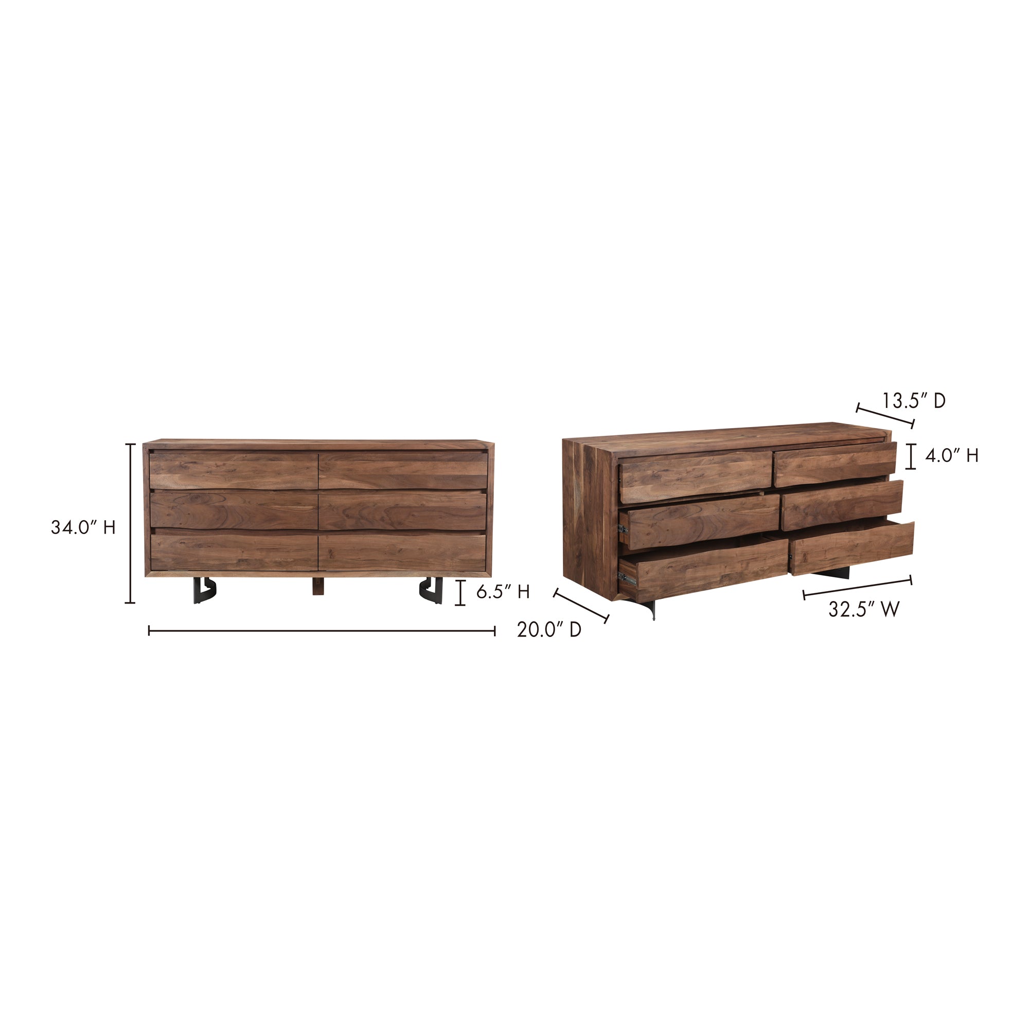 Bent Dresser Brown